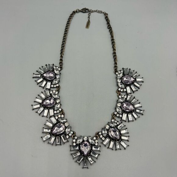 Baublebar Antique Chain Purple Rhinestone Statement Necklace - Picture 2 of 4